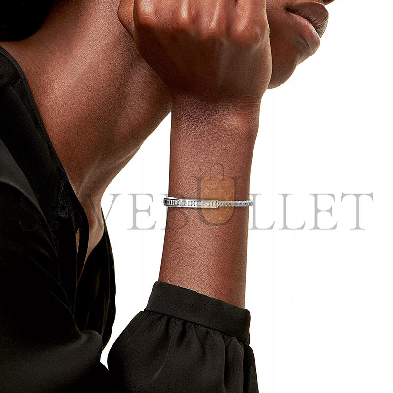 TIFFANY LOCK BANGLE IN WHITE GOLD WITH BAGUETTE AND PAVÉ DIAMONDS 72341937